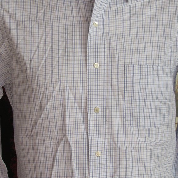 Brooks Brothers Milano Men's Shirt Blue White Checks Non-Iron 16-36 XL EUC - Picture 5 of 12